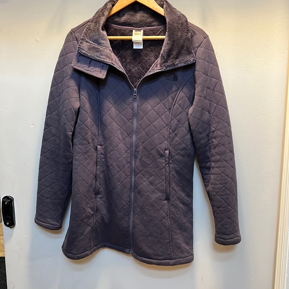 The North Face Womens M Caroluna Jacket-Plush Fleece Quilt Lined-Heather purple
